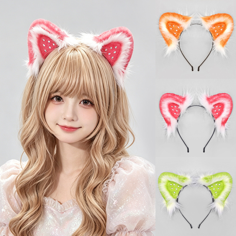 Cosplay Anime Expo - Tiara de Orelhas de Gato Morango