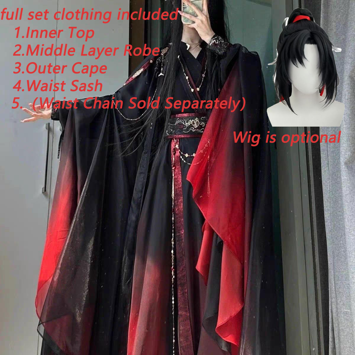 Anime Cosplay Outfit - Conjunto de 4 Peças de Robe