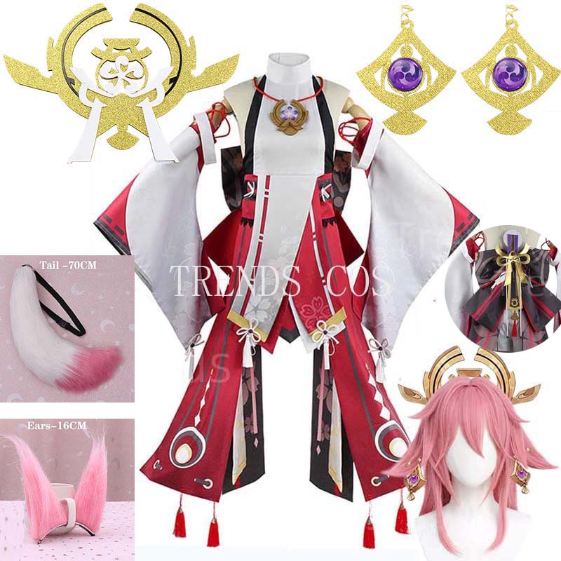 Anime Cosplay Yor - Yae miko conjunto completo guuji yae