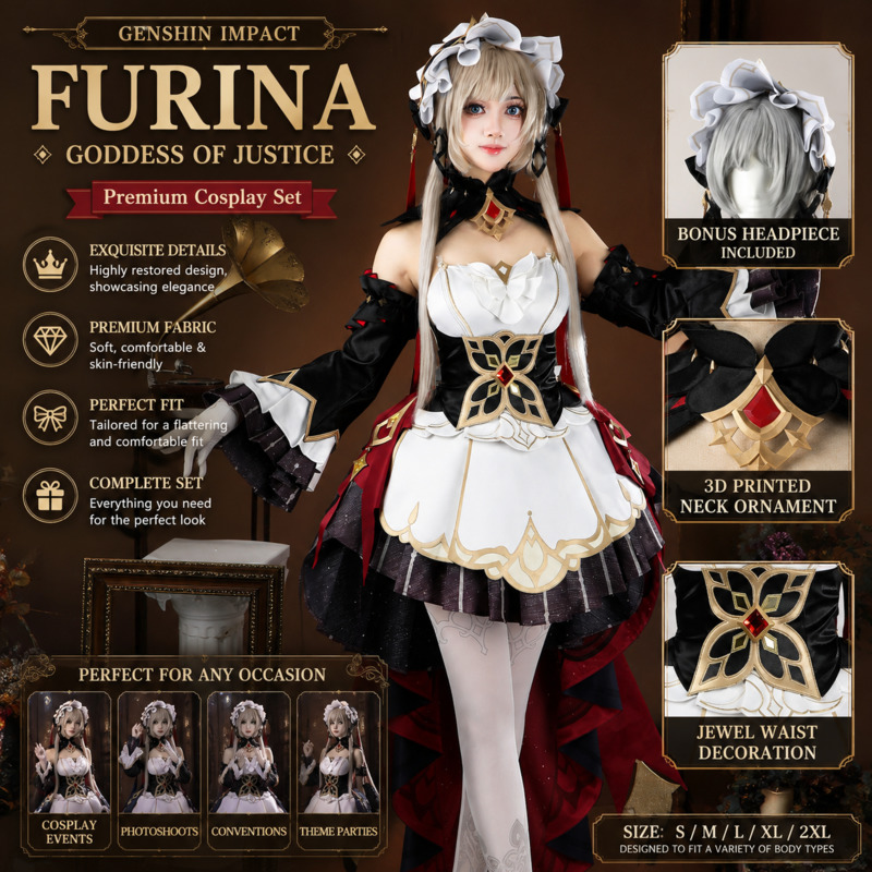 Cosplay Anime Expo - Fantasia Completa Genshin Impact Sandrone Vermelha