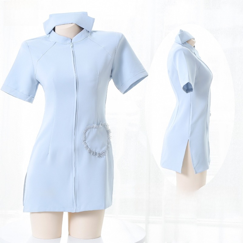 Anime Cosplay Nurse - Fantasia de Enfermeira Anime, Vestido Azul
